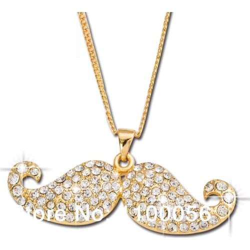 Free Shipping Cheap Costume Jewelry Chinese Girl Fashion Jewelry Rhinestone Beard Necklaces Pendants T1317