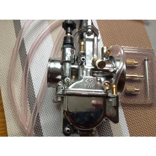 Free shipping new carburetor 28mm for PWK 2-stroke racing for flat side replace for keihin for OKO carb chrome