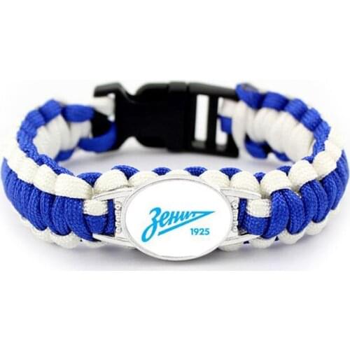 Russian Premier League Clubs Football Team Zenit St. Petersburg DIY Hand Woven Parachute Cord Bracelet Bangles Jewellery