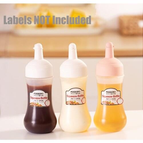 Condiment Squeeze Bottle Sauce Squeeze Squirt Bottle For Kitchen Plastic Syrup Salad Dressing Container Food Dispenser