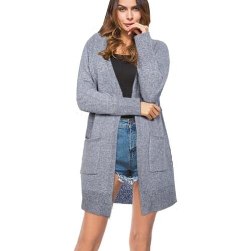 BYUAN 2018 Cardigan Sweater Mujer Autumn Winter Solid Knitted Sweater Women Long Sleeve Cardigan Women Long Sweaters Ladies