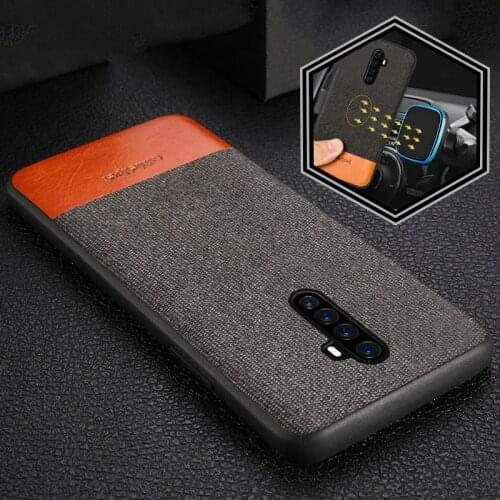 Canvas + Leather Magnetic Case for Realme 7 Pro X2 6 Pro X50 X7 X XT 5 Pro Cover For OPPO A5 A9 2020 Reno 4 2 Z Reno Find X2 Pro