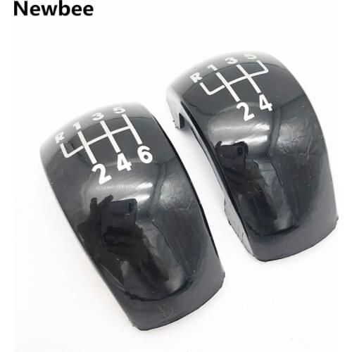 5/6 Speed Chrome Black Gear Shift Knob Cap Emblem Cover Lever Stick Pen For Skoda Octavia MK2 II (04-08), II FL (08-11)