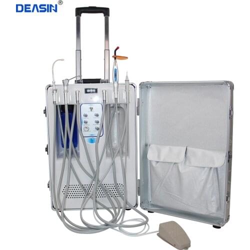 DEASIN Design Portable Dental Unit with Built in Ultrasonic Scaler & Oiless Air Compressor Motor for Dental Hospital, Clinics