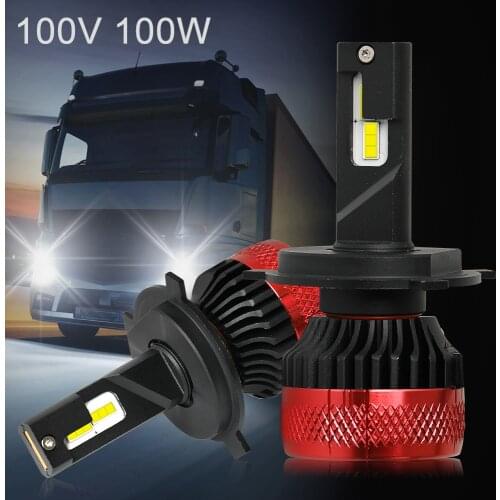 /HL Brightest LED H1 H3 H4 H7 H11 Car/Truck Headlight Bulbs Front Fog Lamps 24V LED Lights 6000K 20000LM 100W 16-100V(MAX)