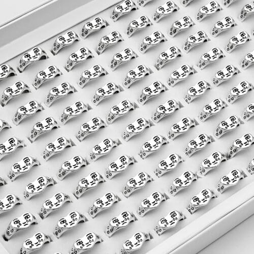 50 Pcs/Lot Creative Cry Face Rings for Women New Trendy Fashion Female Resizable Hug Ring Wholesale Party Gift