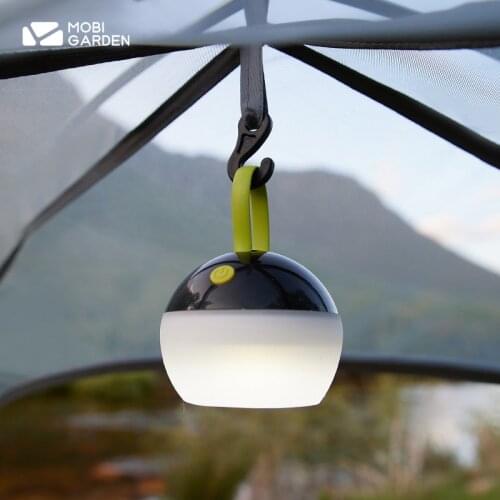 MOBI GARDEN Mini Led Camp Lamp 3 Lighting Mode Outdoor Camping Ultralight 102g Portable Hand Hang Tent Lamp USB Charge ABS IPX6