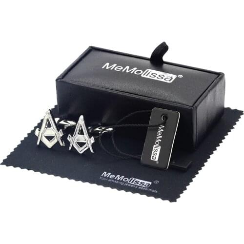 MeMolissa Display Box Cufflinks Trendy Letter A Cufflinks Masonic Cufflinks Business Shirts Cufflinks Free Tag & Wipe Cloth