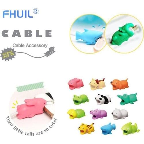 Animal Mobile Phone Cable Bite Protector Winder Cute Usb Cable Charger Data Cable Protection Silicone Cable Organizer Holder
