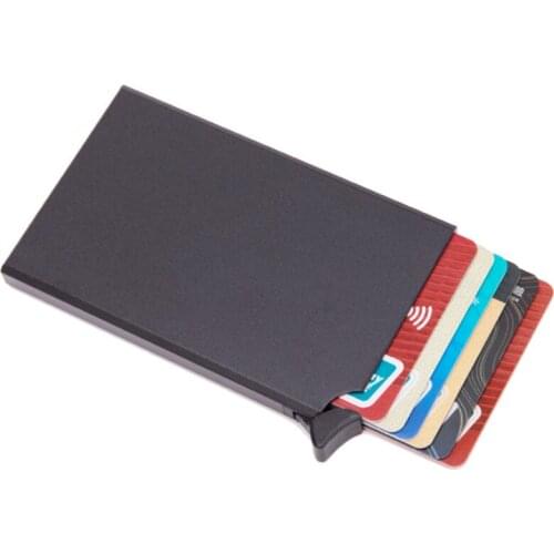 RFID Protection Credit/bank/ID Card Holder Wallet Red/black/gray/silver/gold/blue Automatically Pop Up Card Fashion Card Case