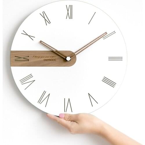 Nordic White Interior Home Decor Quartz Wall Clock Modern Design Roma Kitchen Clock Round Beautiful Wall Clock 12"