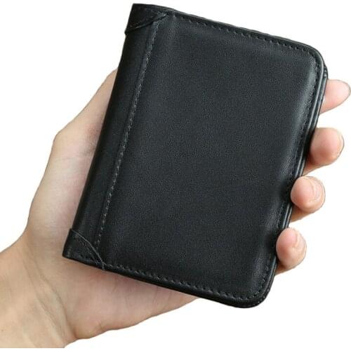 Real Leather Credit Card RFID Wallet Anti-Theft Men Travel Short Money Purse 2021 New Year Gfit For Man Useful Fashion Wallets