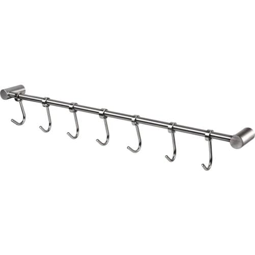 NOCM-Kitchen Rail Rack Wall Mounted Utensil Hanging Rack Stainless Steel Hanger Hooks for Kitchen Tools Pot Towel