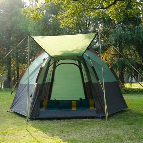 New 5-8 Person Automatic Camping Tent Ultralarge Tourist Gazebo Marquee Tent 280x280x165cm Pop Up Self Driving Mongolian Tent