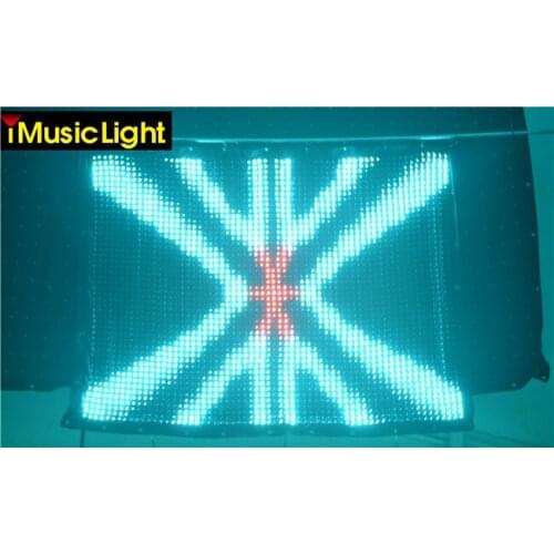 Wholsale 6.6ftx9.8ft LED Video Curtain Professional RGB LED Vision Curtain With PC Controller For DJ Stage Wedding Pub Backdrop