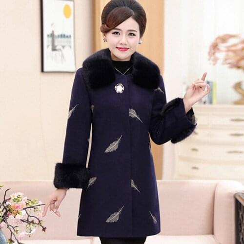 Mother fall and winter clothes woolen coat temperament 2018 new middle-aged women noble coat woolen coat 40 years old 50