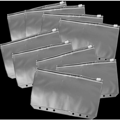 32 Pieces Of A6 Binder Pocket 6-Hole Plastic PVC Bag For Documents, Notebook Cards