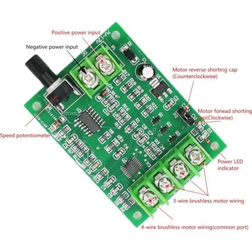 DC7-12V Brushless Motor Driver Board Speed Controller Module Current Protection