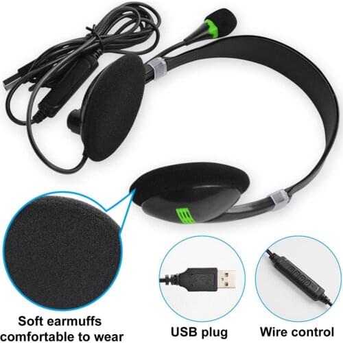 Wired USB Headset Adjustable Comfortable Earphone Headphone USB Computer Headset Mobile Phone Headset Conference Headset Hot New