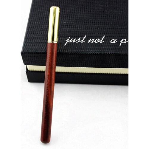 Wood Brass Ballpoint Pen 0.5mm Black Ink Roller Ball Pens Signature Fine Writing Tool Stationery Student Gift christmas pen