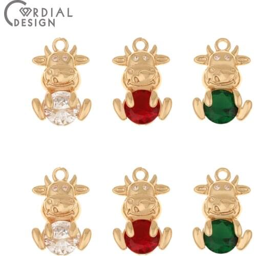 Cordial Design 50Pcs 10*15MM CZ Charms/Hand Made/Jewelry Accessories/Earrings Making/DIY Pendant/Jewelry Findings & Components