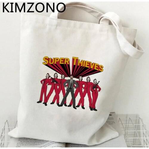 La Casa De Papel shopping bag shopper recycle bag grocery bolsa canvas bag net ecobag foldable sacolas