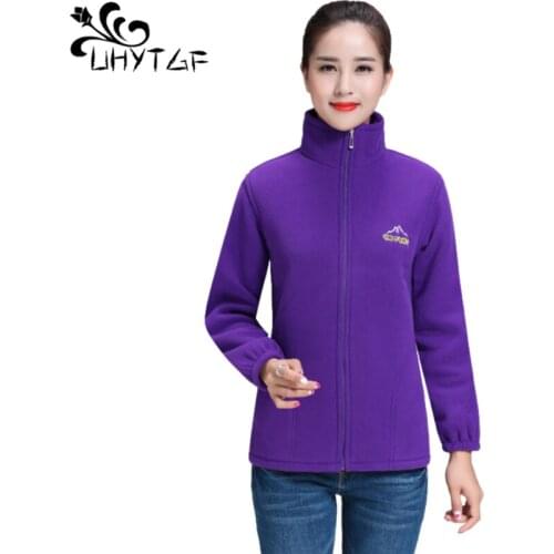 UHYTGF Autumn Jacket Women Polar Fleece Casual Warm Sweatshirt Zipper Loose 5XL Plus Size Coat Female Winter Hoodie Outwear1369