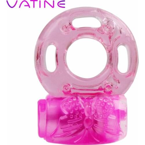 VATINE Hot Selling Silicone Sex Vibrating Ring Vibrator Sex Toy Delay Premature Ejaculation Lock Adult Product