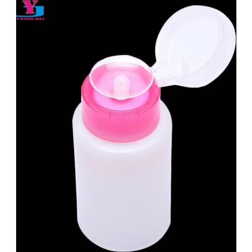 Top Quality 150ML Pink Empty Pump Liquid Alcohol Press Nail Polish Remover Cleaner Bottle Dispenser Make Up Refillable Container