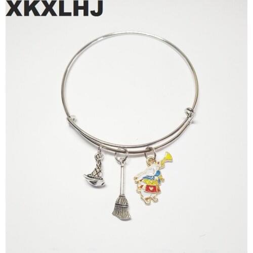 XKXLHJ 1PCS New Santa Fashion Jewelry Witch Hat and Broom Bracelet, Witch Hat and Broom Glamour