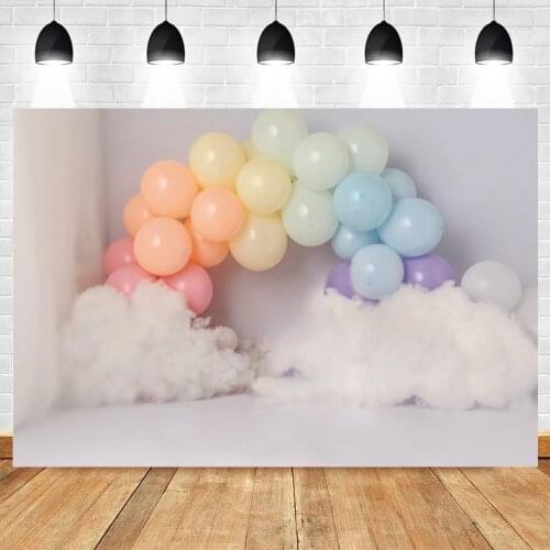 Yeele Baby 1st Birthday Background Colorful Balloon Cloud Room Newborn Party Photography Backdrops Vinyl Photocall Photo Studio
