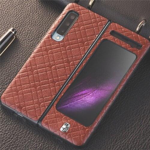 Protective PU Leather Mobile Phone Back Cover Ultra thin Case Shell for Samsung Galaxy W20 W2020 Fold F9000 Smartphone