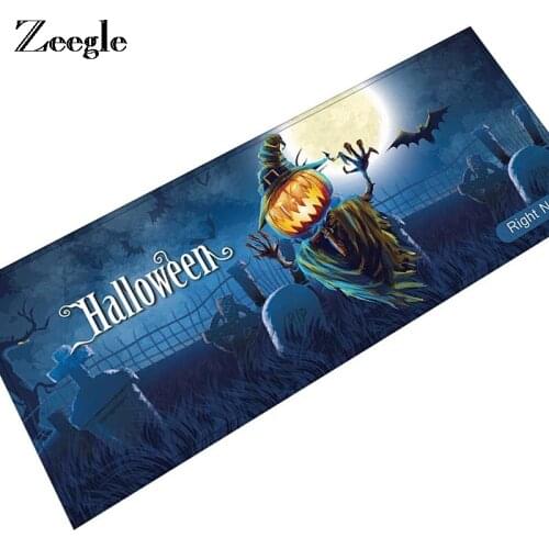 Zeegle Halloween Floor Mat Carpet For Living Room Welcome Door Mats Kids Room Rugs Flannel Absorbent Bath Mat Home Decor Rug