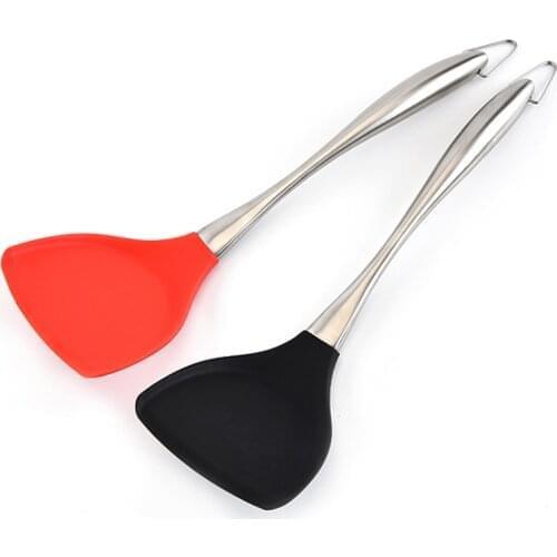 1Pcs Silicone Spatula Non-Stick Flexible Cooking Spatula Shovel With Stainless Steel Handle Cooking Shovel Tools Accessories