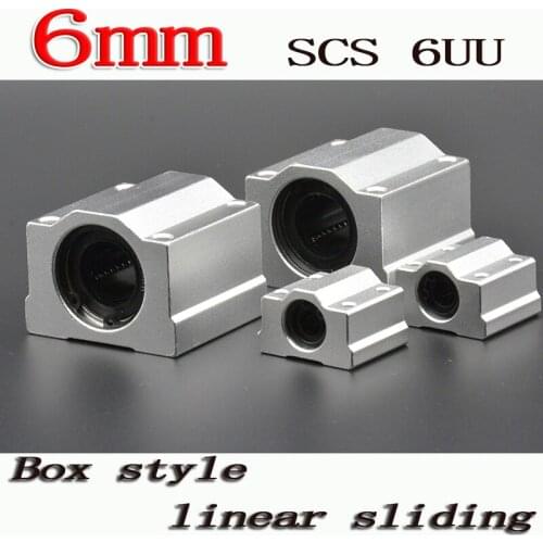 2pcs/lot SC6UU SCS6UU 6mm Linear ball bearing block with LM6UU bush, pillow block linear unit for 6mm linear shaft CNC part