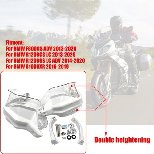 2013-2020 For BMW R1200 GS LC ADV F800GS ADVENTURE S1000XR Motorcycle White Handguards Double heightening wind shields Protector