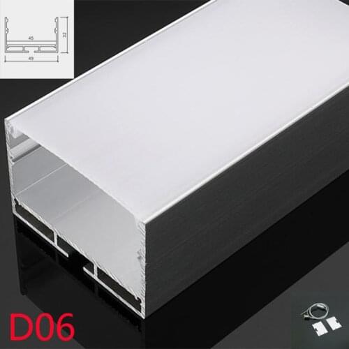 4 Sets D06 100cm U Shape Aluminum Channel Profile With Cover, End Caps and Hanging Wire for LED Bar Pendant lights