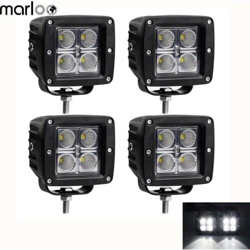 4pcs Universal 20W Pods 3X3 Spot OffRoad Driving Fog Lights For Boat Truck Bumper Lamp ATV UTV Car Work Light