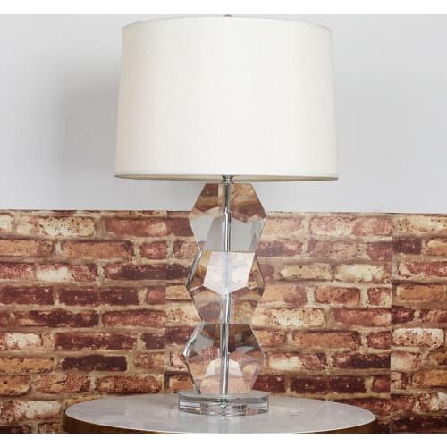 American Simple Transparent Glass Rod Iron Table Lamp Gold Bronze Crystal Glass Tube Art Bedside Table Lamp art deco