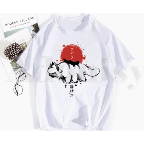 Avatar The Last Airbender Aang Appa Anime Badass Print t shirt mans T-shirt Male Casual Short Sleeve Tops Harajuku