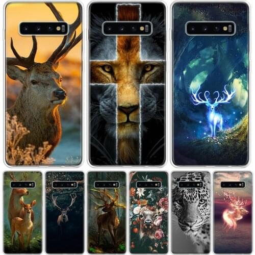 Animal deer lion Art Phone Case for Samsung Galaxy S10 S20 Ultra Note 10 9 8 S9 S8 S7 J4 J6 J8 Plus Lite + Popular Cover Capa