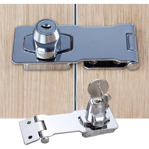 Lock Cylinder Hasp Copper Core Self Locking Security Staple 2 Keys Shed Cupboard/Drawer/ Padlock Door/Gate/Van Locker with Screw