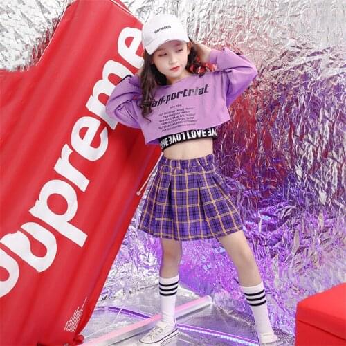 Kids Jazz Dance Costume 2020 Fashion Cool Girl Hip Hop Streetwear Dancing Competition Childrens Day Modern Stage Performance