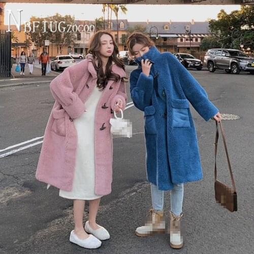 Long Style Imitation Lambswool Women Coat Thick Winter Loose Plus Size Fashion Female Overcoat
