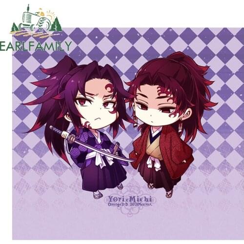 EARLFAMILY 13cm x 12cm for Demon Slayer Poster Car Stickers and Decals Waterproof Wall Laptop Window JDM VAN Decoration