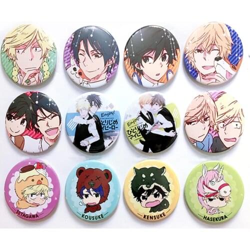 1pcs 58MM Anime BL Fujoshi Fans Badge Hitorijime My Hero Full Characters Round Badge BADGE BROOCH Badges Pins