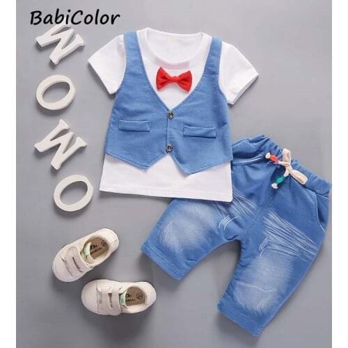 BibiCola Summer Baby Boys Clothing Sets Kids Tracksuit for Boys Tops T-shirt+Pants Clothes Infant Boys Summer Costume Clothing