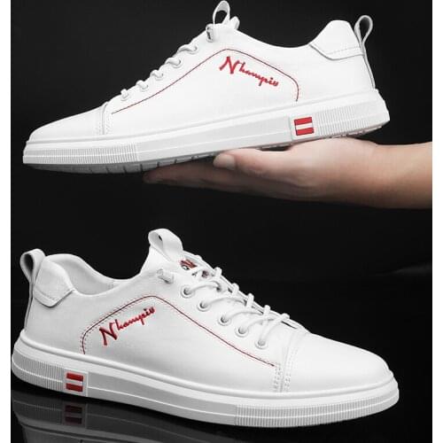 Mens Casual Genuine Leather Shoes Soft Bottom Fashion Sneakers Men Leather Korean Version Casual Shoes