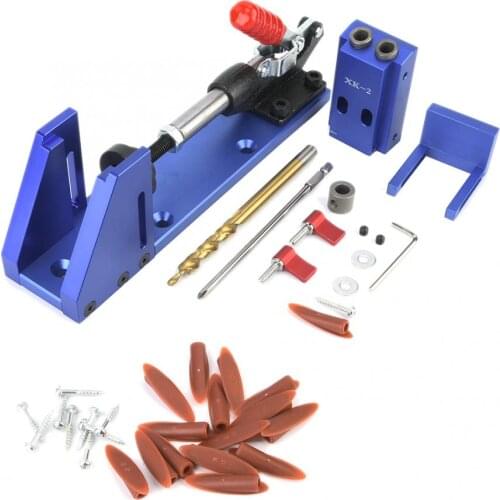 Woodworking Drill Guide Pocket Hole Jig With Toggle Clamp And Step Drill Bit