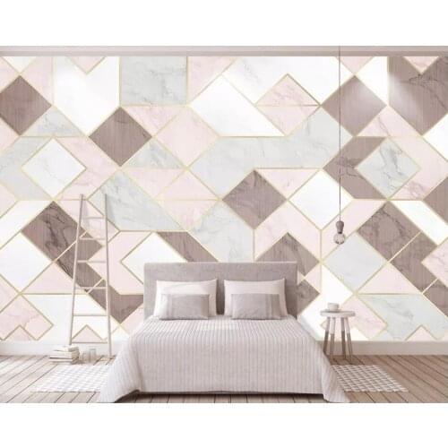 Bacal Custom wallpaper mural Pink geometry TV background wall home decoration living room bedroom 3d wallpaper papel de parede